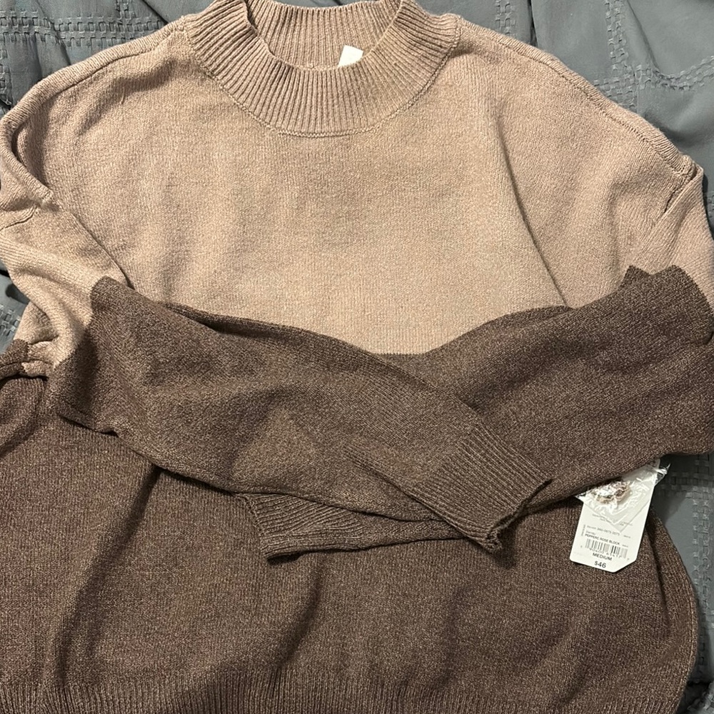 Two-Tone Brown Sweater